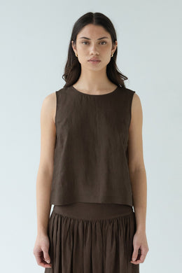 Sophie - Shell Buttons Top, Cocoa