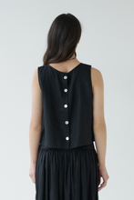 Sophie - Shell Buttons Top, Black