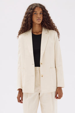 Assembly Label - Simone Cotton Linen Blend Jacket, Oat Marle