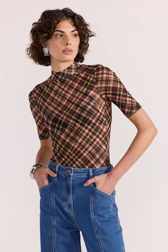 Staple the Label - Reign Mesh Top, Check