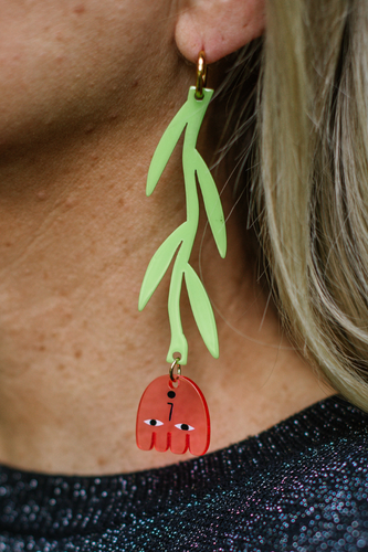 Studio Soph - Flower Drop Earrings, Tulip