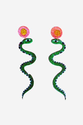 Studio Soph - Snake Earrings, Green