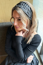 Dark Hampton -Tait Petite Silk Scarf, Black and White Stripe