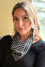 Dark Hampton -Tait Petite Silk Scarf, Black and White Stripe