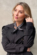 Dark Hampton -Tait Petite Silk Scarf, Black and White Stripe
