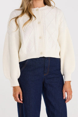 Thing Thing - Flourish Cardigan, Milky Bar