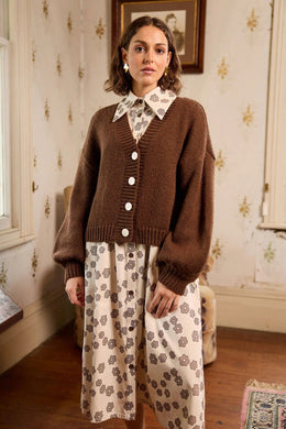 Thing Thing - Huddle Cardigan, Chocolate