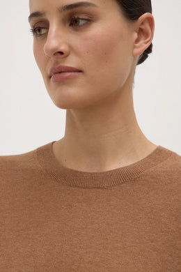 Assembly Label -  Vanya Cotton Cashmere Knit Tee, Bronze