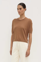 Assembly Label -  Vanya Cotton Cashmere Knit Tee, Bronze