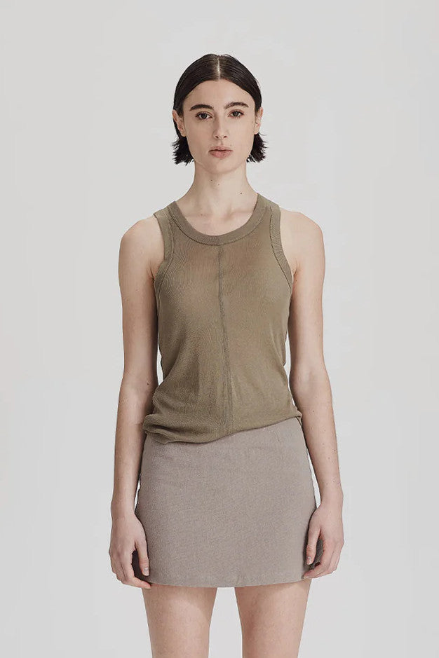 Commoners - Ultrafine LS Layer Tank, Olive