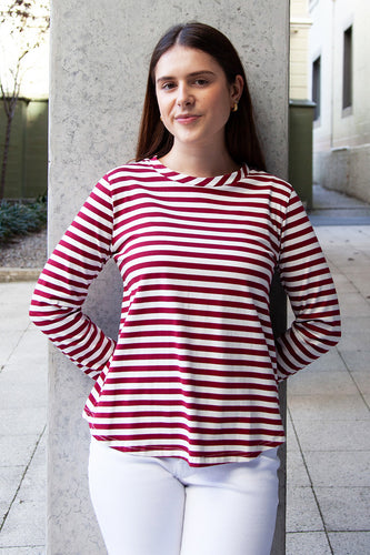 Wilson Trollope - Emilia Top L/S, Pinot Stripe