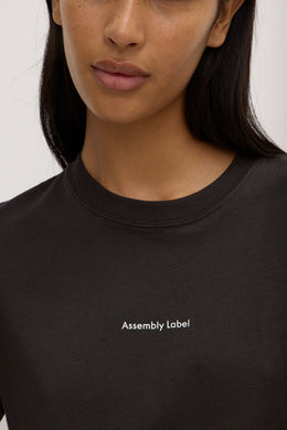 Assembly Label - Womens Atelier Logo Tee, Washed Black