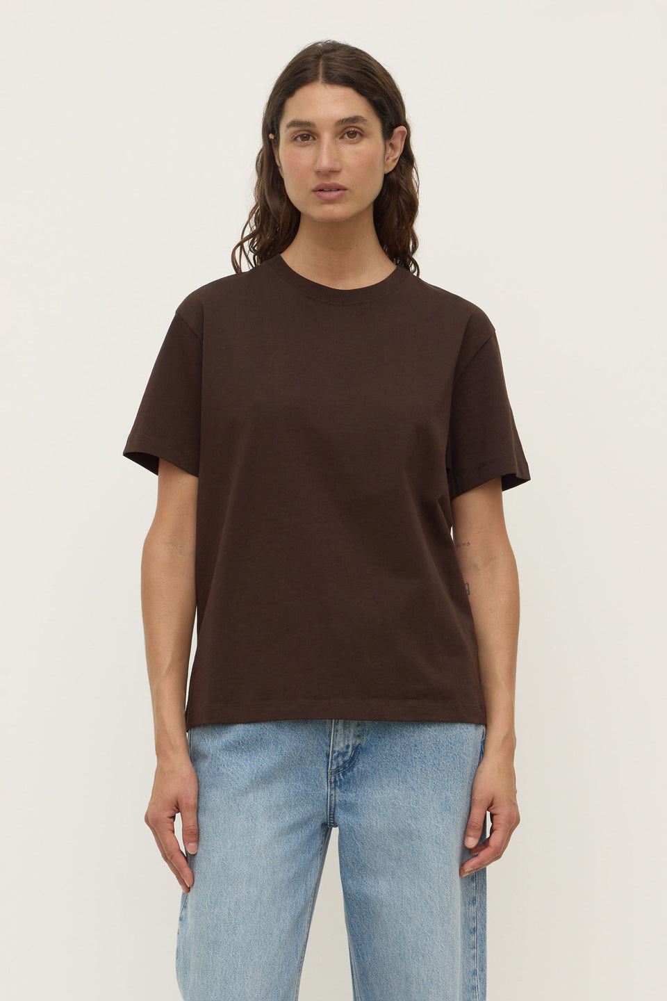 Assembly Label - Womens Organic Base Tee, Ganache
