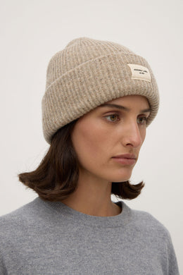 Assembly Label - Wool Rib Beanie, Stone Marle