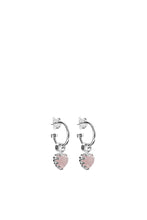 Stolen Girlfriends Club Jewellery - Love Anchor Earring in Rose Quartz / Sterling Silver