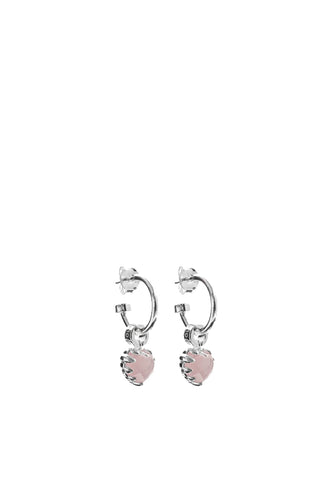 Stolen Girlfriends Club Jewellery - Love Anchor Earring in Rose Quartz / Sterling Silver