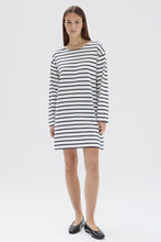 Assembly Label - Bateau Long Sleeve Tee Dress, True Navy/White