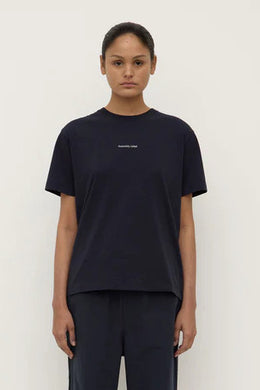 Assembly Label - Womens Atelier Logo Tee, True Navy /  White