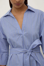 Assembly Label - Erina Stripe Mini Shirt Dress, Blue / White Stripe