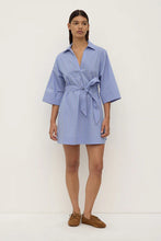 Assembly Label - Erina Stripe Mini Shirt Dress, Blue / White Stripe