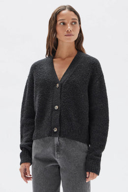 Assembly Label - Evi Wool Knit Cardigan, Black