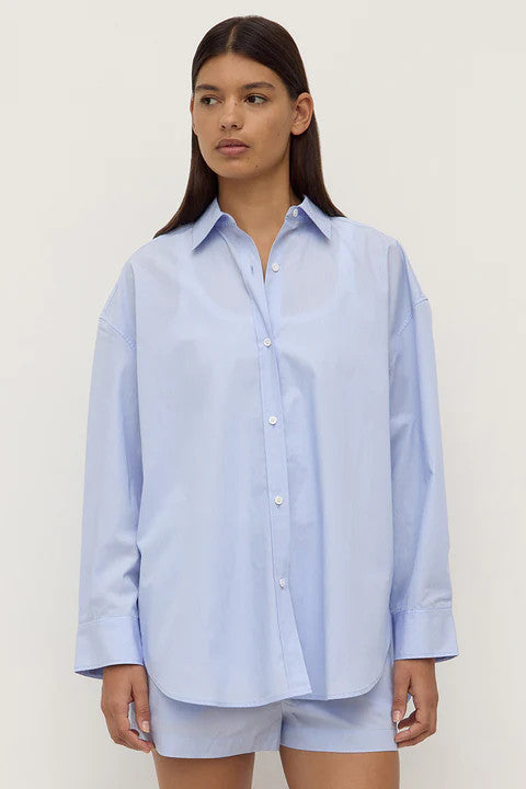 Assembly Label - Havana Stripe Long Sleeve Shirt, Blue & White Stripe