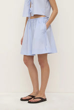 Assembly Label - Havana Stripe Poplin Skirt, Blue / White Stripe