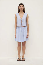 Assembly Label - Havana Stripe Poplin Skirt, Blue / White Stripe