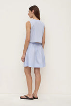 Assembly Label - Havana Stripe Tie Front Top, Blue / White Stripe