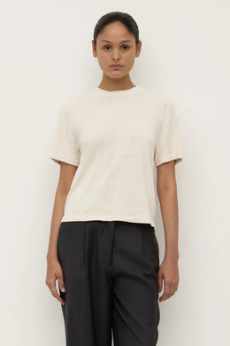 Assembly Label - June Silk Knit Tee, Cream