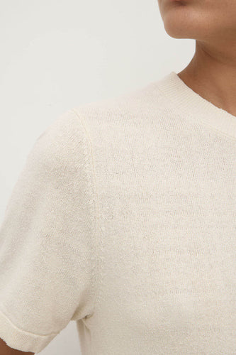 Assembly Label - June Silk Knit Tee, Cream