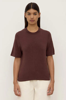 Assembly Label - June Silk Knit Tee, Espresso