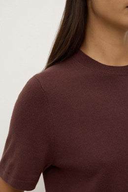 Assembly Label - June Silk Knit Tee, Espresso