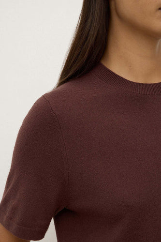 Assembly Label - June Silk Knit Tee, Espresso