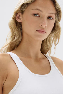Assembly Label - Drew Rib Organic Tank, White