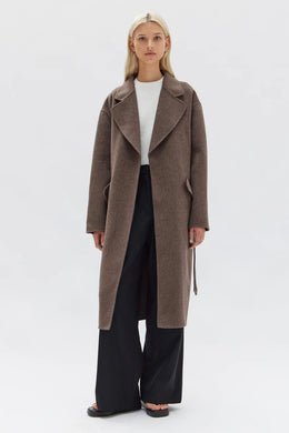 Assembly Label - Sadie Single Breasted Coat, Cocoa Marle