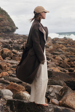 Assembly Label - Sadie Single Breasted Coat, Cocoa Marle