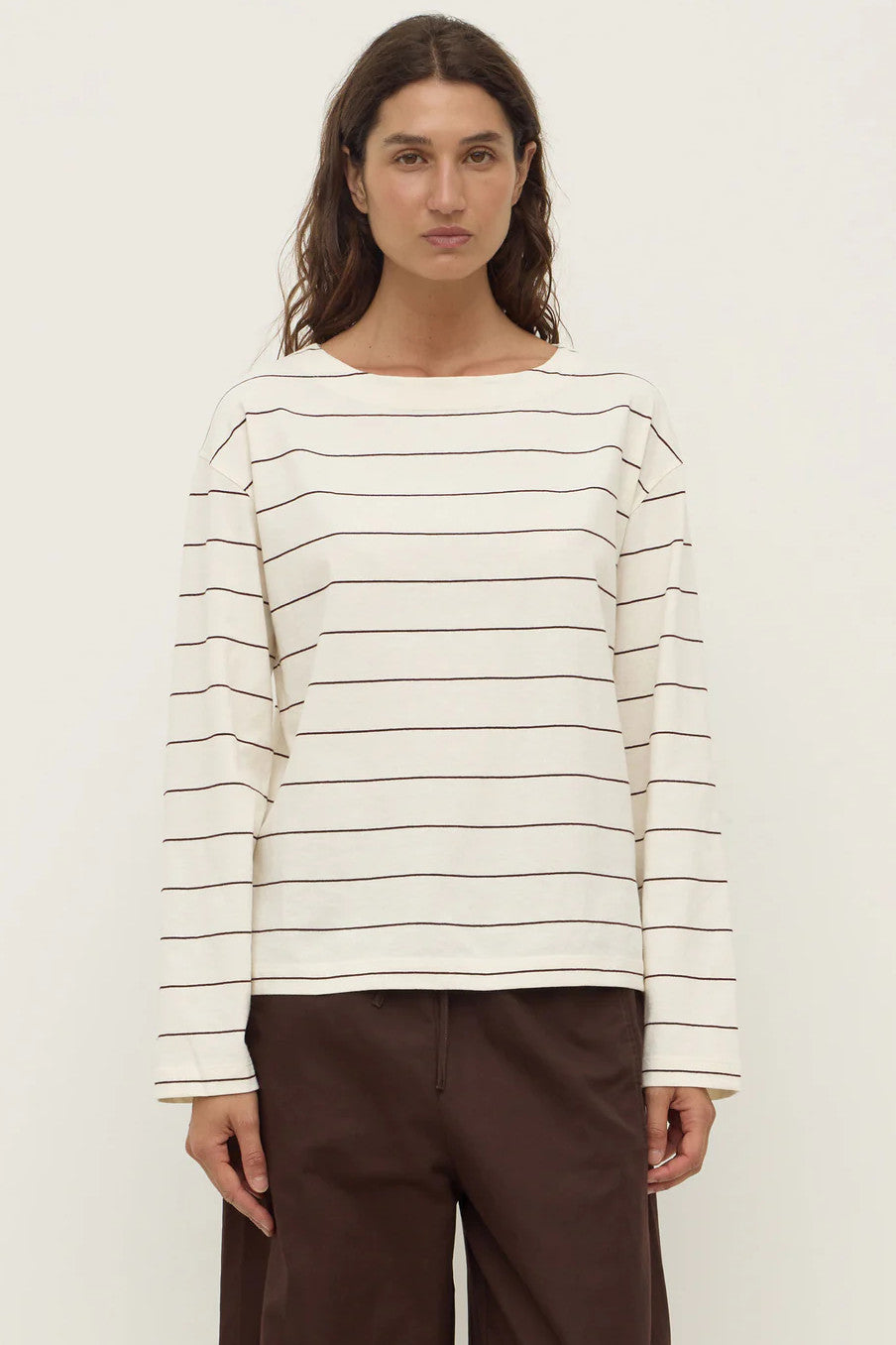 Assembly Label - Scout Longsleeve Tee, Cream/Mulberry
