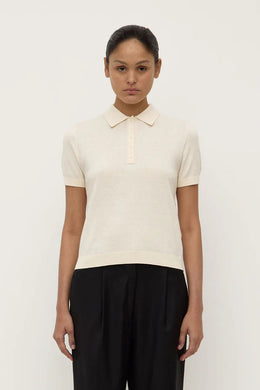 Assembly Label - Sloane Cotton Cashmere Polo, Cream