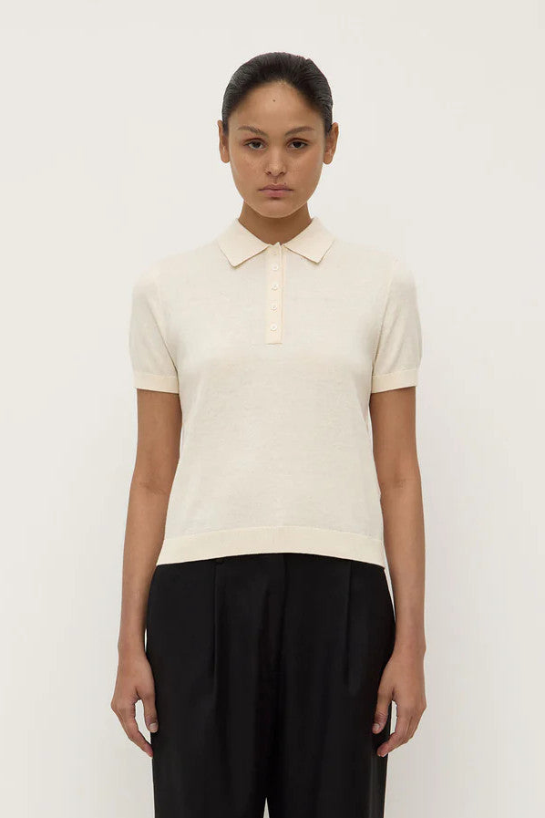 Assembly Label - Sloane Cotton Cashmere Polo, Cream