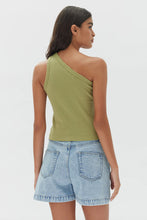 Assembly Label - Asymetrical Organic Jersey Tank, Agave