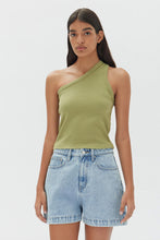 Assembly Label - Asymetrical Organic Jersey Tank, Agave