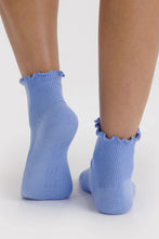 Baggu - Lettuce Edge Sock Set of 2, Light Blue / Red