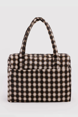 Baggu - Cloud Carry On Bag, Blurred Gingham Brown