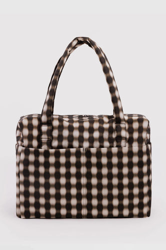 Baggu - Cloud Carry On Bag, Blurred Gingham Brown