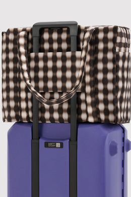 Baggu - Cloud Carry On Bag, Blurred Gingham Brown
