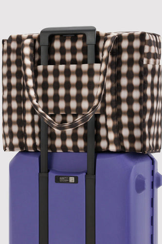 Baggu - Cloud Carry On Bag, Blurred Gingham Brown
