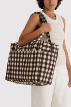 Baggu - Cloud Carry On Bag, Blurred Gingham Brown
