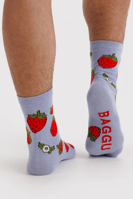 Baggu - Crew Sock, Strawberry Blossom