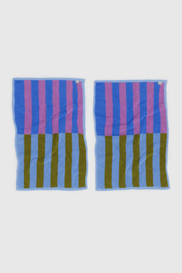 Baggu - Hand Towel Set Of 2, Cabana Stripe Mix